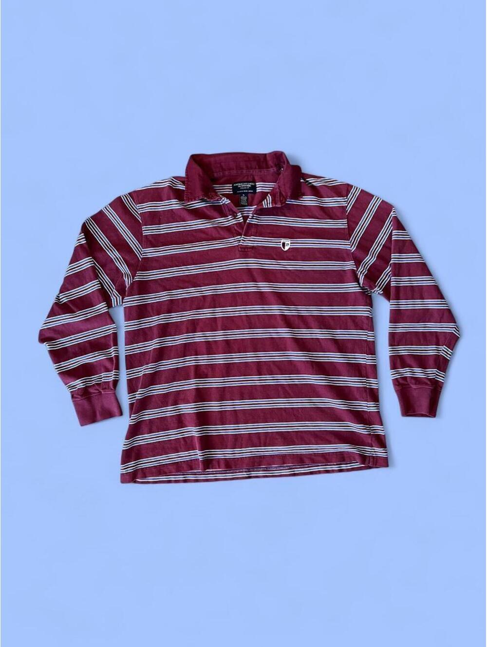 Vintage Y2K American Eagle Collegiate Ivy League Rugby Polo Long Sleeve Size XL